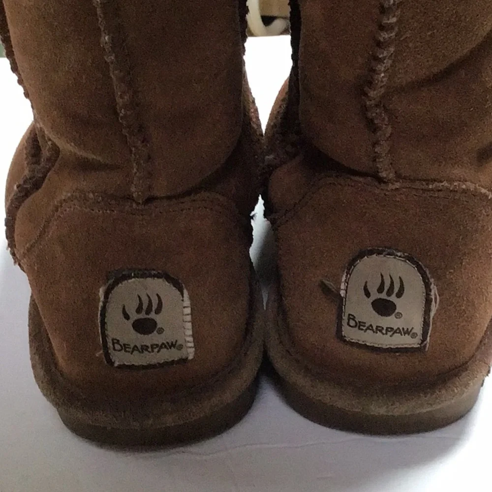 Bearpaw‎ Brown Suede Sherpa Sheepskin Lined 610W Emma Boots Sz 8